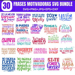 Spanish Sayings SVG Bundle, Frases Motivadoras Svg, Frases religiosas svg, Frases cristianas svg, Frases biblicas svg