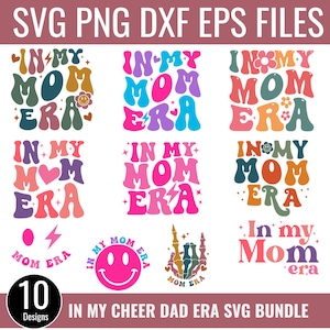 In My Mom Era Svg-bundel, moeder Svg, moeder Shirt Design, Cheer Mom Svg, moeder geschenken, retro moeder svg ontwerpen, moeder leven svg, digitale download