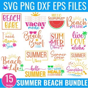 Paquete de verano SVG, Citas divertidas de playa SVG, Archivos de corte de verano, Playa SVG, Verano SVG, Citas de verano SVG, Archivos SVG para Cricut, Silueta