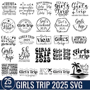 Bundle SVG voyage entre filles, svg week-end entre filles, filles voyage 2025 svg, svg voyage Besties, filles vacances svg, svg soirée entre filles, svg de voyage sur la route