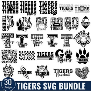 Tijgers SVG-bundel, middelbare school tijgers voetbal svg, tijger shirt Svg, tijger voetbal svg, Calw tijgers Svg, tijger png, tijgers school geest