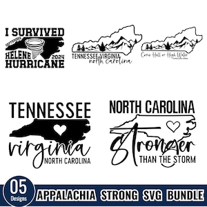 Appalachia Strong svg bündel, Hurricane Helene SVG, North Carolina Hurricane PNG, Western-Shirt-Design, stark als der Sturm png