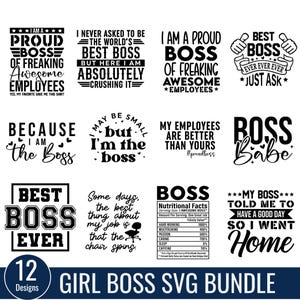 Ensemble Svg fille patron, fichier Svg patron fier, patron dame Svg, patron Babe Svg, ensemble Svg entrepreneur, bohèmes citations motivantes