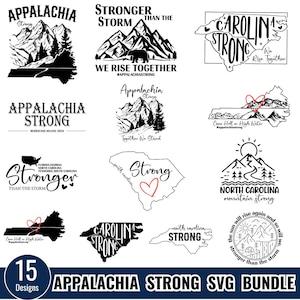 Bundle svg Appalachia Strong, ouragan de Caroline du Nord PNG, ouragan Helene SVG, priez pour les Appalaches, plus fort que la tempête png