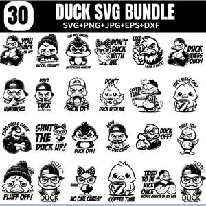 Sarcastic SVG Bundle , Grumpy Duck SVG Bundle, Funny Duck PNG Bundle, Sarcastic Quotes, Funny T-Shirt Prints, Duck Design