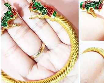 Naga Snake Bracelet Calling Money Thai Amulet Charm Wealth Fortune Protect