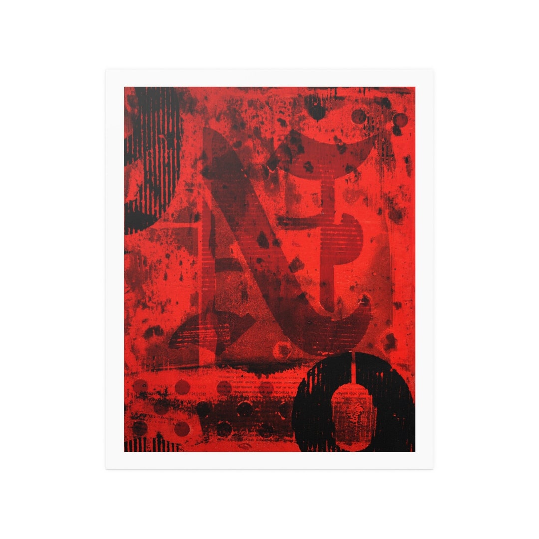 Gothic Letters in Vivid Orange - N | Art Print in Semigloss Paper | the ...