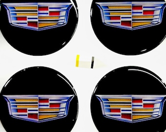 Set di 4 adesivi Cadillac con emblema in resina epossidica di tutte le dimensioni per coprimozzo centrale della ruota, il miglior regalo per laptop, telefono, messa a punto automatica, paraurti posteriore
