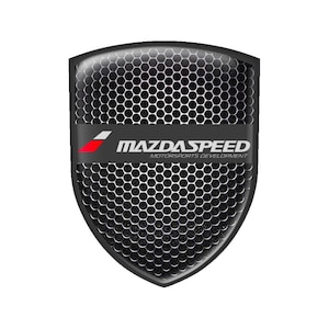 Set of 1pcs Shield Silicone Mazdaspeed Emblem Stickers, Epoxy Resin Decal for  Laptop, Phone, Sport Cars, Auto Tuning - door, mirror, fender