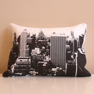 NYC Pillow / New York City Skyline / Loft Decor / nyc pillow / NYC travel pillow / travel decor / city loft / urban decor / graffiti image 1