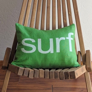Beach Decor Decorative Throw Pillow / Surf Lumbar Pillow / Bedroom Decor image 1