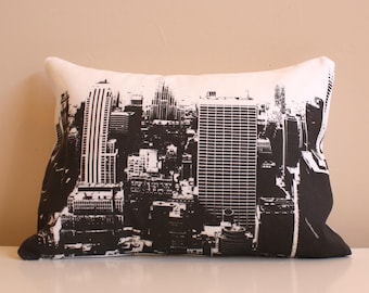 NYC Pillow / New York City Skyline / Loft Decor / nyc pillow / NYC travel pillow / travel decor / city loft / urban decor / graffiti