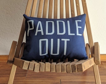 Paddle Out Pillow / Green Navy or White / Stand Up Paddle Gift / SUP decor