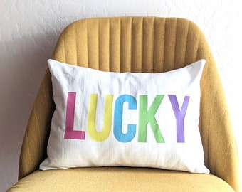 Lucky Charm Pillow / St Pattys Day Decor