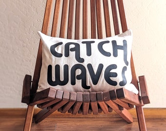 Catch Waves Throw Pillow / Surf Decor