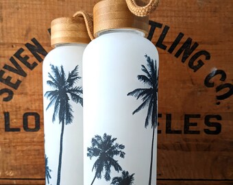 Tahitian Palms - Reusable Glass Water Bottle Set of 2