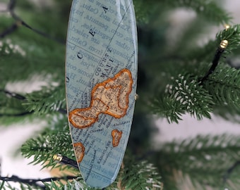 Maui -  Hawaiian Islands Surfboard Ornament