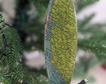 READY TO SHIP California Surf - Surfboard Ornament