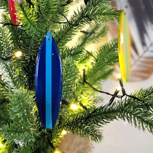 Single Surfboard Ornament Surf Decor Surf Ornament Light & Dark Blue