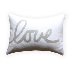 Love Pillow / Metallic Love Throw Pillow / Love Decor image 2