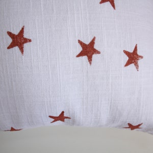 Metallic Star Pattern Pillow / Minimalist Holiday Decor / Star Decorative Pillow Copper