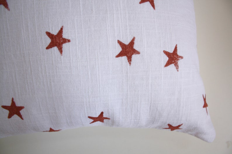 Metallic Star Pattern Pillow / Minimalist Holiday Decor / Star Decorative Pillow Copper