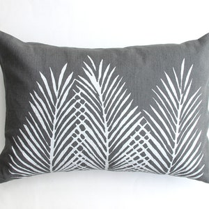 Botanical Style Lumbar Pillow / Palm Throw Pillow image 6