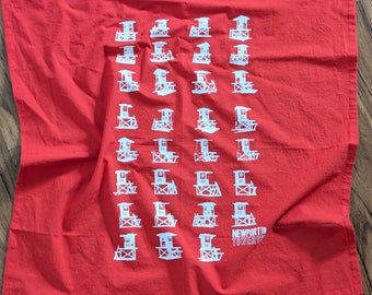 Lifeguard Towers Tea Towel - Gifts for Surfers