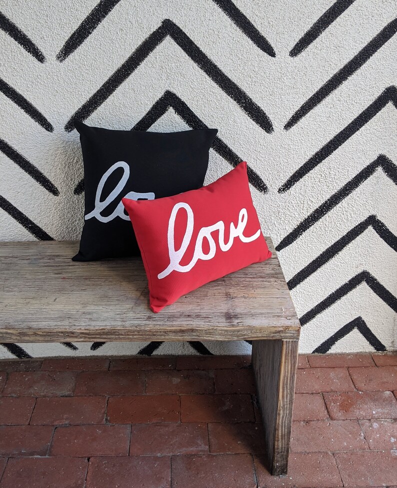 OUTDOOR Love Pillow Outdoor Valentines Day Decor image 3