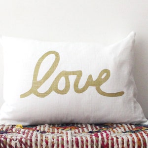 Love Pillow / Metallic Love Throw Pillow / Love Decor image 6