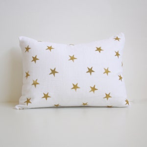 Metallic Star Pattern Pillow / Minimalist Holiday Decor / Star Decorative Pillow image 3