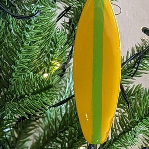 Single Surfboard Ornament Surf Decor Surf Ornament Yellow & Green