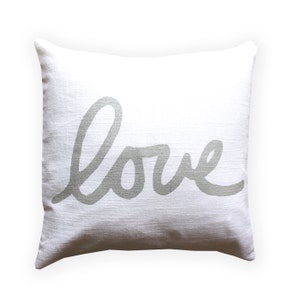 Love Pillow / Metallic Love Throw Pillow / Love Decor image 3