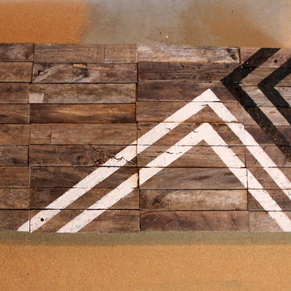 Wayward no.2 / Modern Industrial Design / Reclaimed Driftwood Artwork / Southwest / Arrow / white and black artwork