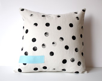 Polka Dot Throw Pillow / Shabby Chic Nursery Decor / Square Polka Dot Pillow / Nursery Pillow