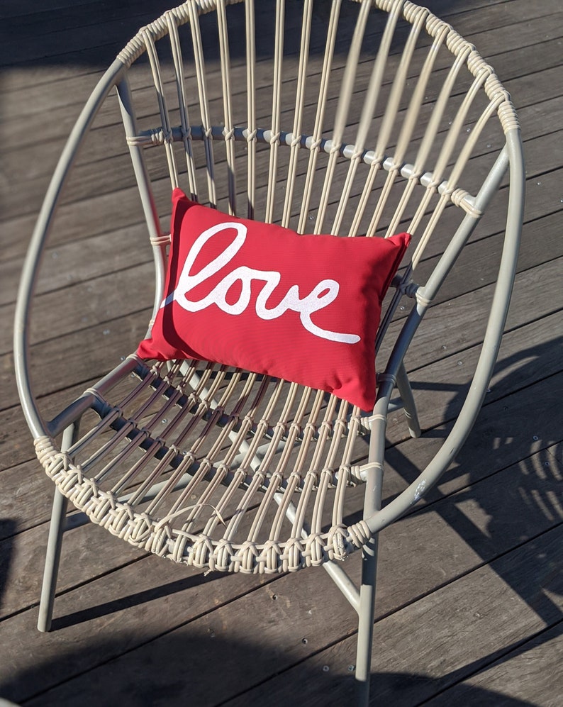 OUTDOOR Love Pillow Outdoor Valentines Day Decor image 2