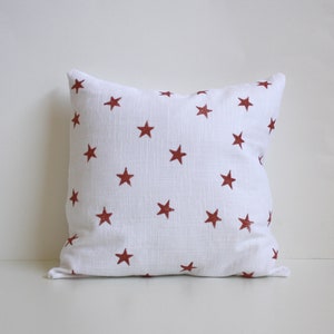 Metallic Star Pattern Pillow / Minimalist Holiday Decor / Star Decorative Pillow image 8
