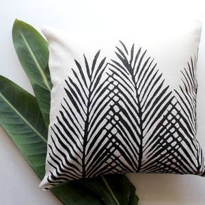 Palm Leaf Decor / Leaf Print / Linen Pillow / Palm Leaf Print / Palm leaf pillow cover image 1