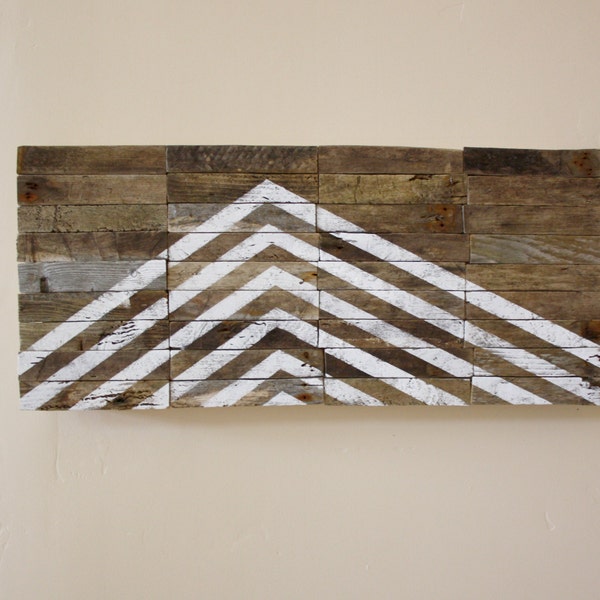 Directional - Modern Industrial - Large Reclaimed Wood Artwork - industrial signage - chevron
