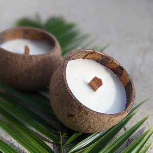 SET OF 2 - Hand Poured Soy Wax Coconut Candles