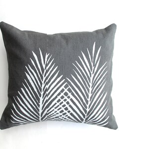 Botanical Style Lumbar Pillow / Palm Throw Pillow image 7