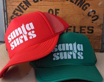 the Santa Surfs Trucker Hat