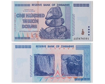 10 X 100 Trillion UNC Zimbabwe P-91 (2008, AA) for collectors