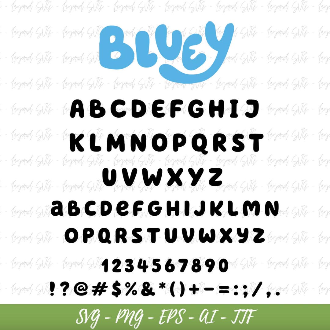Bluey Two Fonts, Bluey SVG, Kids Font, Digital Font Download, Canva ...