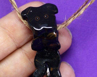 Staffordshire Bull Terrier Hangin' On Artist Hand-made Clay Parson Dog Pendant