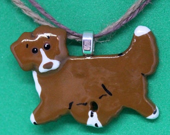 Nova Scotia Duck Tolling Retriever Pendant Artist Hand-Made OOAK Dog Art Jewelry Necklace