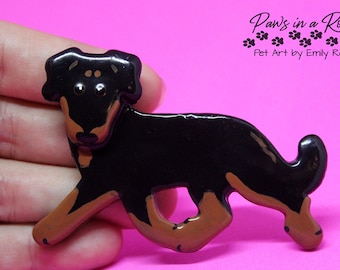 Beauceron gaiting Pin/broach (Cropped or Uncropped)
