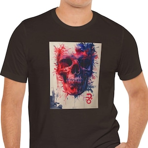 Skullors Tee! Colorful Skull T-Shirt for Men & Women: Unique Graphic Tee, Multiple Colors, Halloween Clothing, Gothic Fashion, Casual Wear