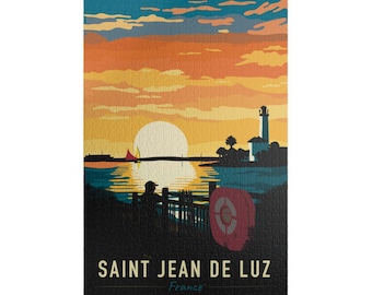 Rompecabezas de San Juan de Luz: hermoso rompecabezas de 1000 piezas de San Juan, Francia, perfecto para una noche de juegos en familia e ideas de regalo para amantes de los rompecabezas