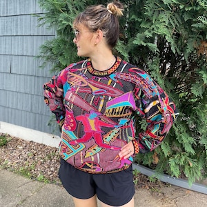 Vintage Coogi Australia Sweater: 90s Rock Music 3D Knit, Size